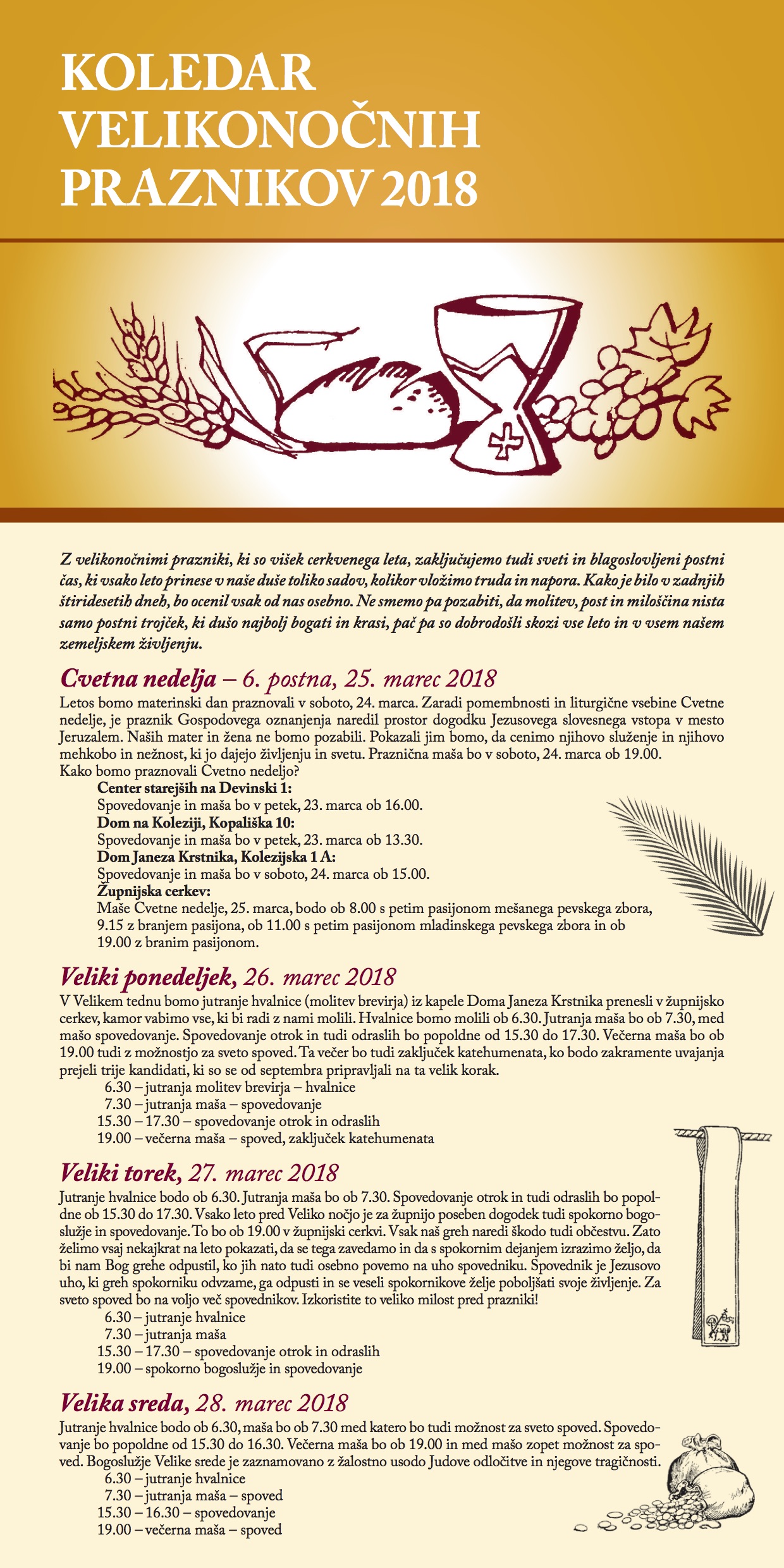 Veliki sveti teden zgibanka 2018 1