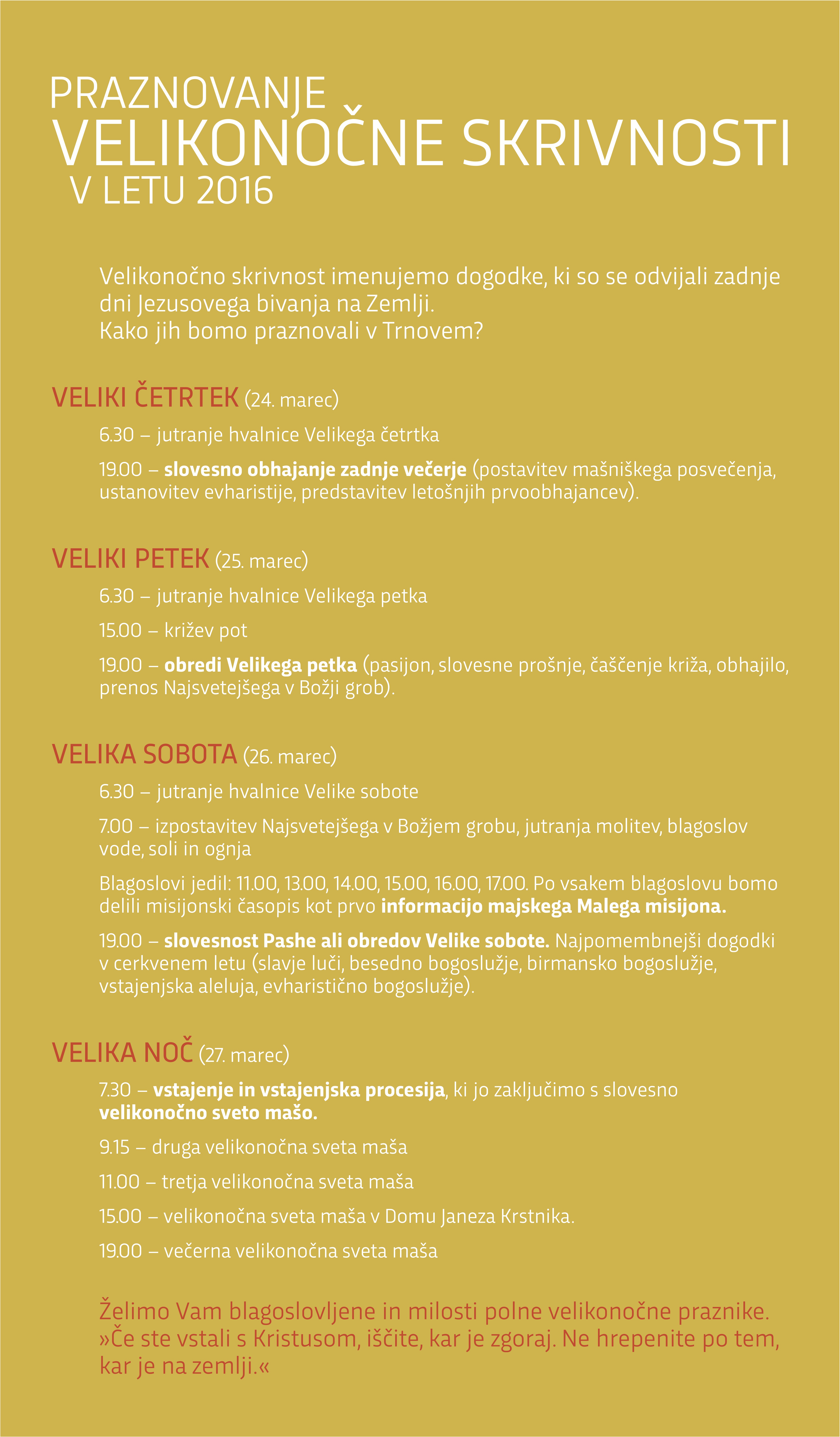 Velikonočni prazniki 2016