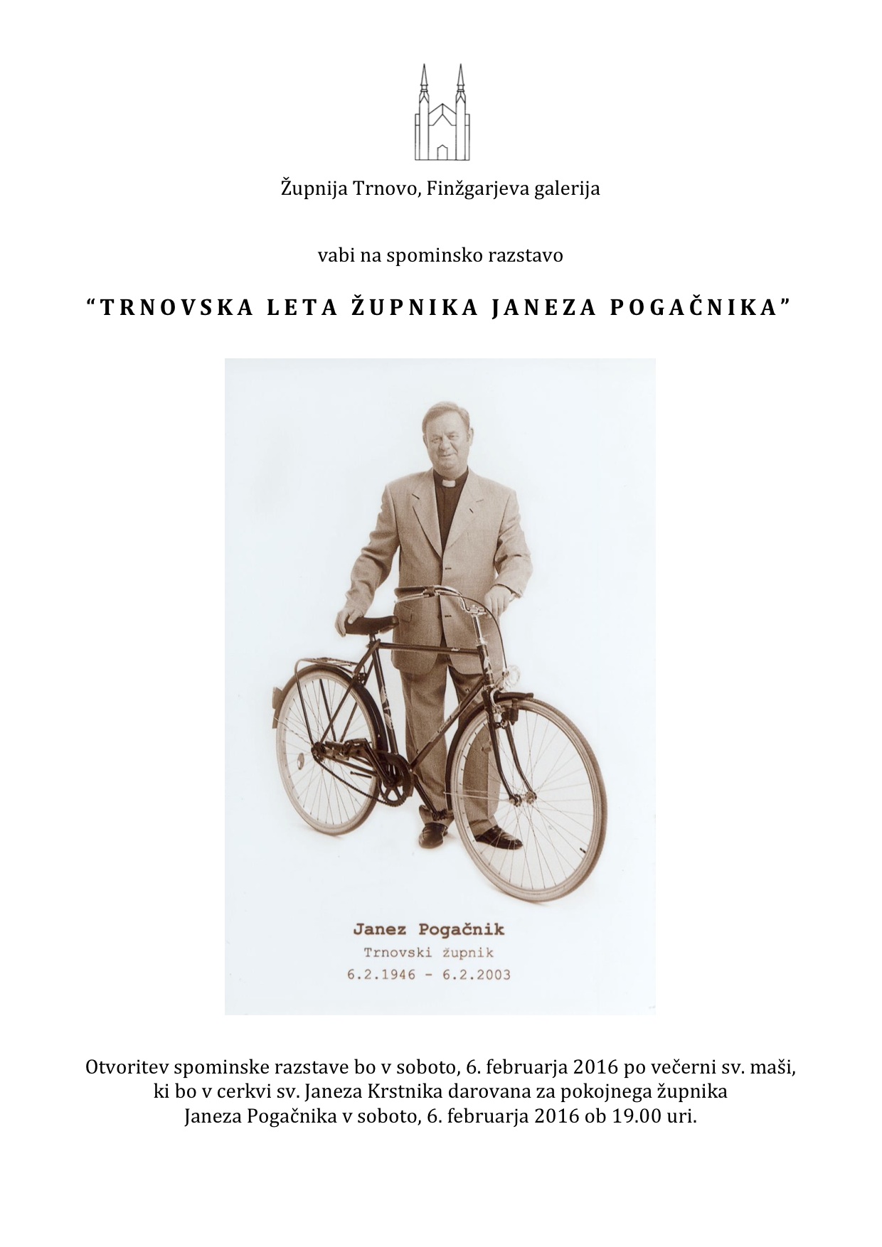Janez Pogačnik, trnovski župnik